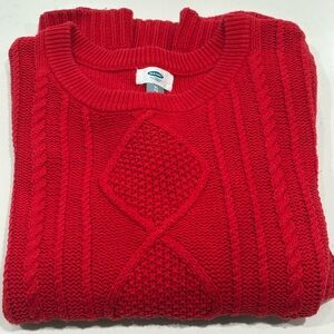Old Navy Red Classic Cable Knit Sweater - XL